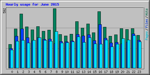Hourly usage for June 2015