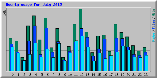 Hourly usage for July 2015