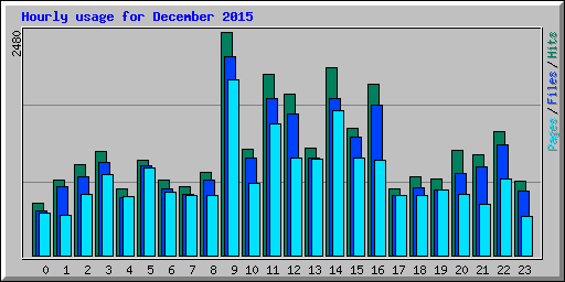 Hourly usage for December 2015