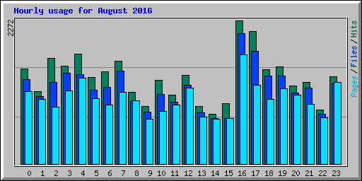 Hourly usage for August 2016