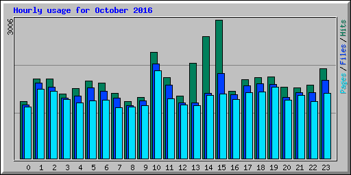 Hourly usage for October 2016