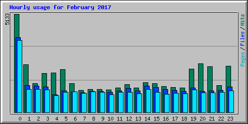 Hourly usage for February 2017