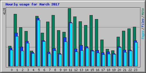 Hourly usage for March 2017