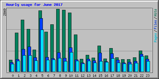 Hourly usage for June 2017