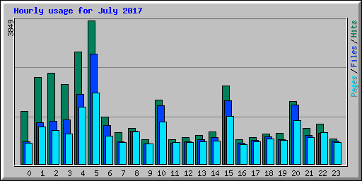 Hourly usage for July 2017