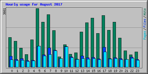 Hourly usage for August 2017