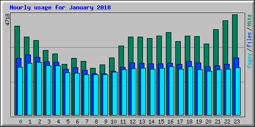 Hourly usage for January 2018